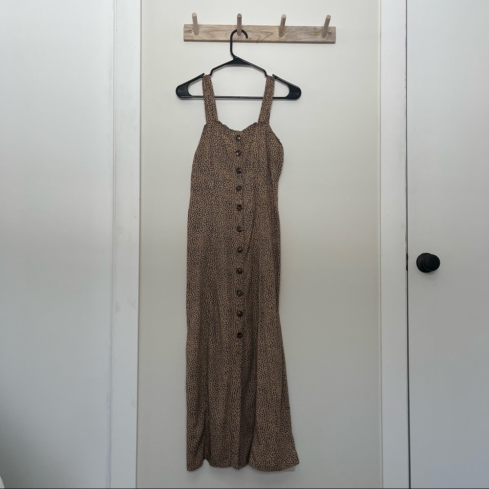 SOLD! Japna Tan & Black Leopard Print Dress w/ Buttons - Size M